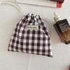 Floral Plaid Drawstring Pouch: Sundries, Keys, Coin, Card & Phone Holder