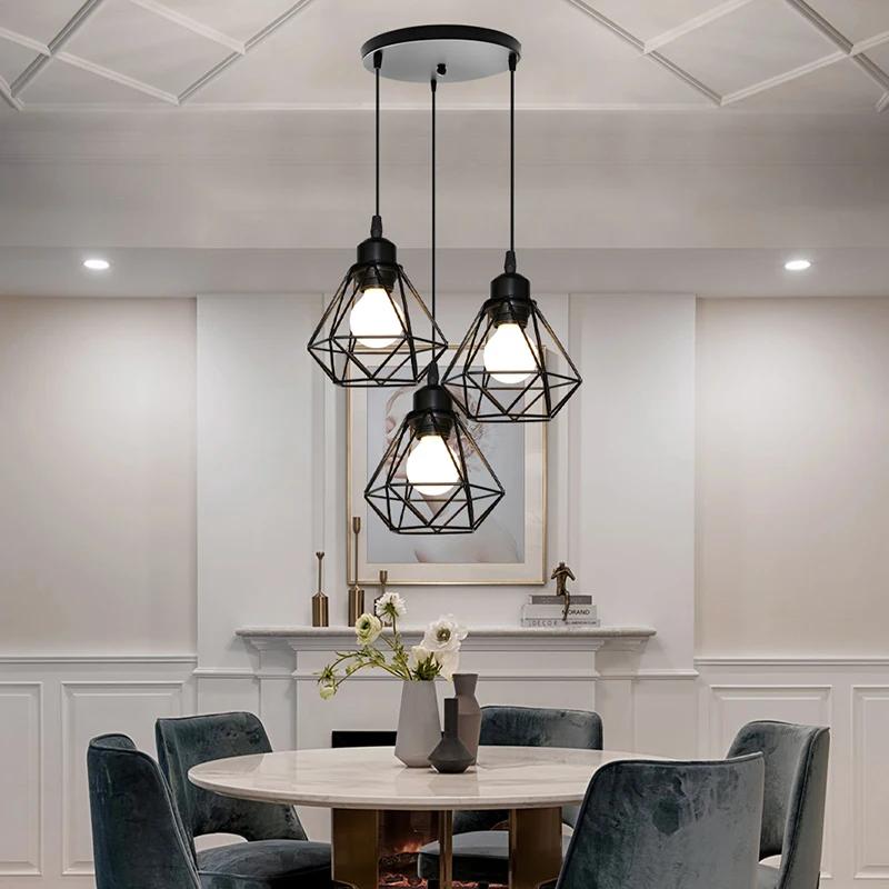 Lampă cu pandantiv de epocă, cadru de fier, iluminat de tavan, vopsea, restaurant, ceainărie, candelabru pentru interior, metal forjat, lumini suspendate moderne