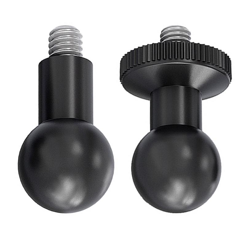 Confezione da 4 adattatori a testa sferica da 17 mm con vite da 1/4 di pollice per action cam, DSLR, supporto per telefono e tablet