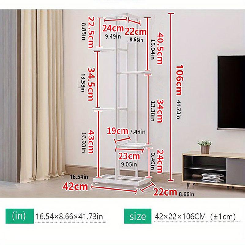 Shining Stand For Flowers Iron 6/7/8Layers Plant Holder Storage Shelf Pot Rack Organizer Home Garden Decoration