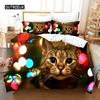 Duvet Cover 3D Cute Cat Dog Print Bedding Set Cute Duvet Cover Wild Animal Tribal Bed Cover Women Girls Kid Bedroom Decoration