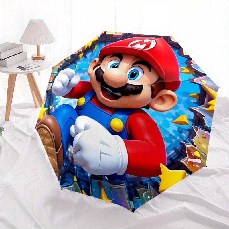 1pc Mario Adventure Automatic Umbrella with Folding feature - Compact Travel Umbrella, Perfect Gift for Birthday, Christmas, , 075
