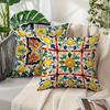 1/4pcs 2D Flat- Bohemian Sicilian Lemon Floral Throw Pillow Cover Home farmhouse outdoor decoration cushion cover