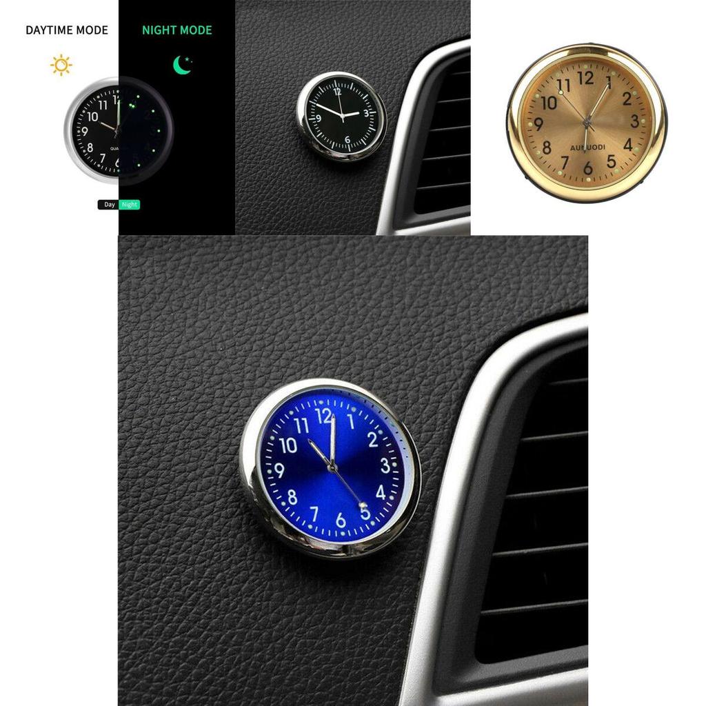 Mini Luminous Quartz Analog Watch Elegant Stick-on Clock For Car Boat And Motorcycle