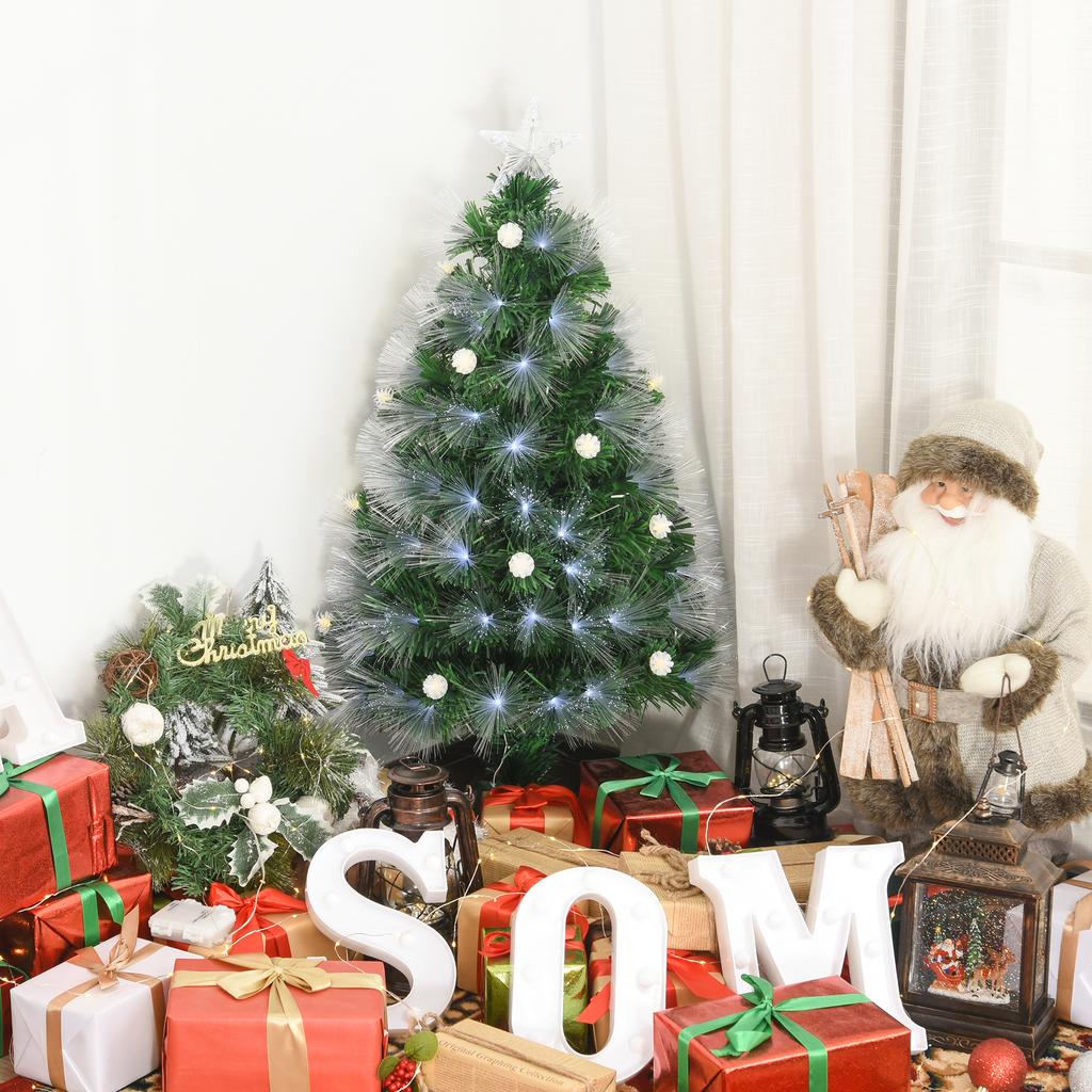 90Cm Artificial Christmas Tree with Built-in Lights and 90 Branches