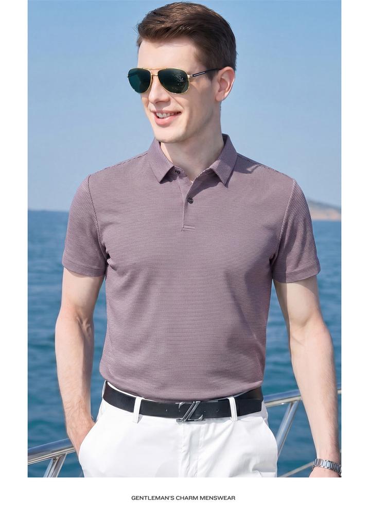 Four-Sided Stretch Summer Breathable Skin-Friendly Nylon Ammonia Cool Feeling Men's T-Shirt