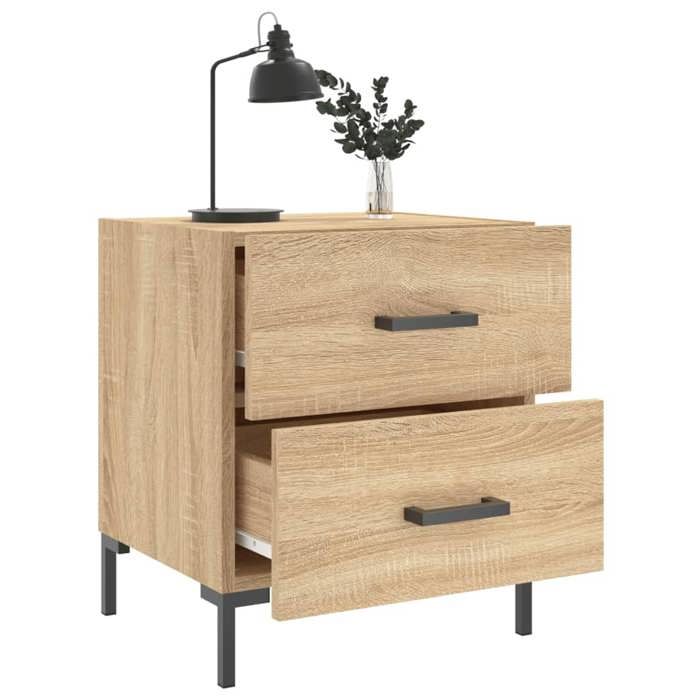 Table de chevet - Maison Exclusive - Chêne sonoma - Bois d'ingénierie - 40x35x47,5 cm