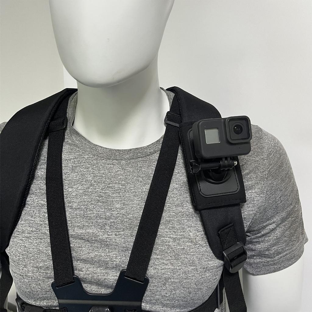 Lightweight Action Camera Strap Mount Holder With Rapid Unlocking System And Multiple Directional Positioning Capability