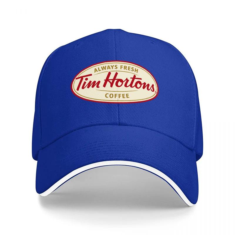 Tim Hortons Coffee Logo Black Baseball Cap Classic Design Embroidered Front Panel Adjustable Fit for Everyday Wear
