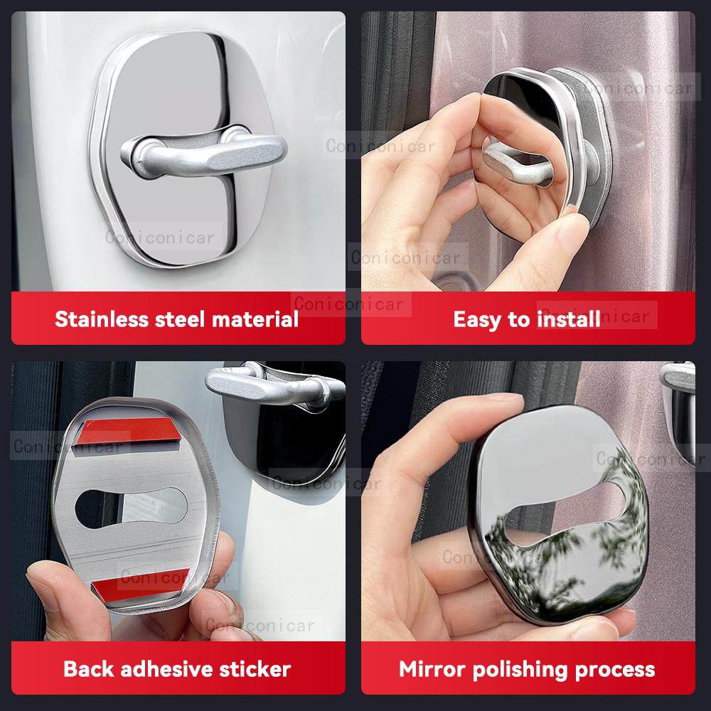 For BYD SEAL EV Electric 2022-2025 Car Door Lock Protection Cover Anti rust Stainless Steel Auto interior Decoration Accessories