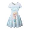 Children'S Skirt Princess Dress 2D Digital Printing Short Sleeve Girls Dress