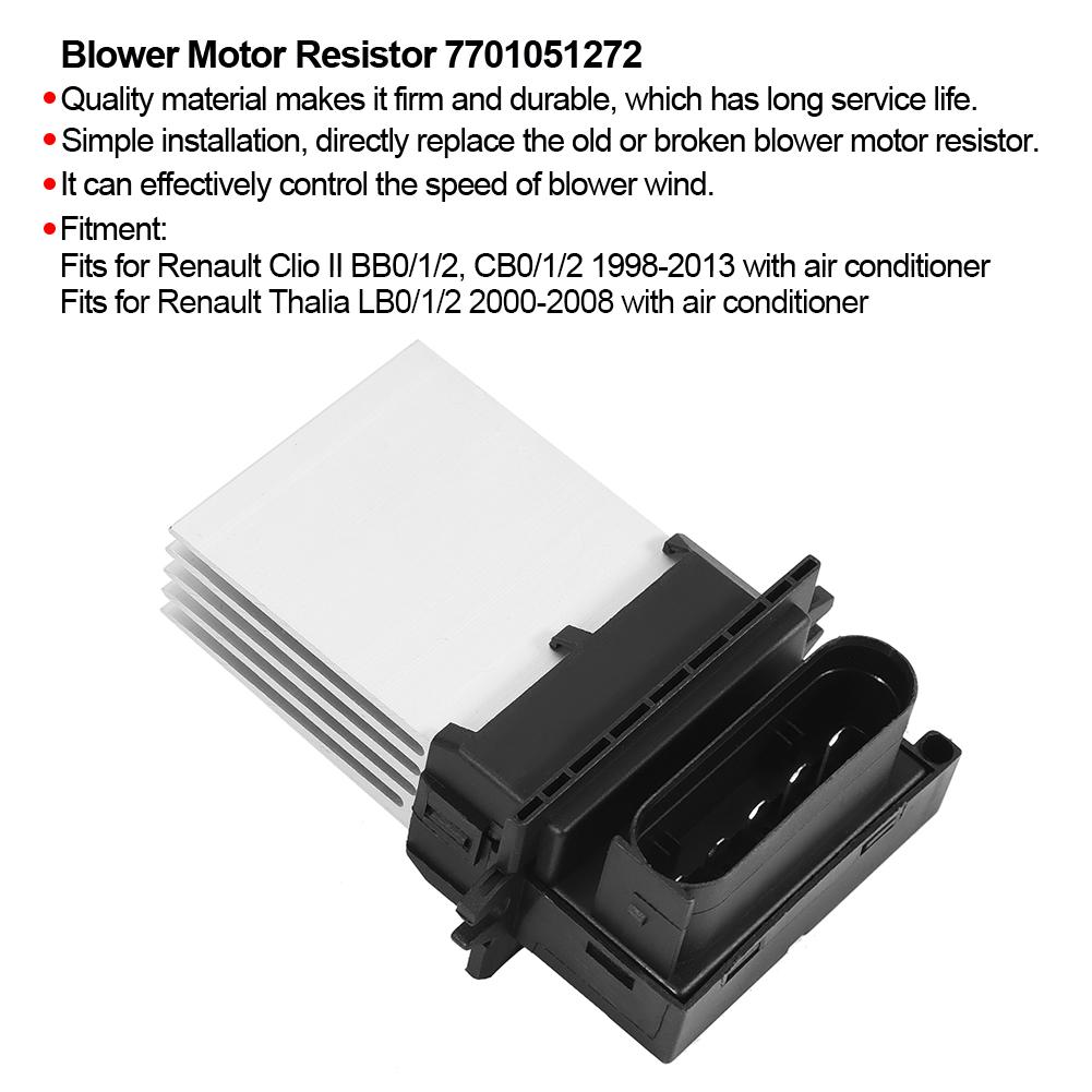 Blower Motor Resistor 7701051272 Replacement Fits for Renault Clio II Thalia