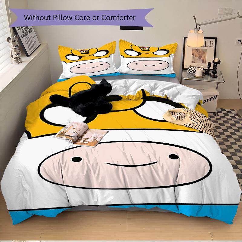 3pcs bedding set Adventure Time Finn Includes 1 Comforter + 2 Pillowcases, Without Pillow Inserts, Soft Comfortable, Lightweight Breathable,
