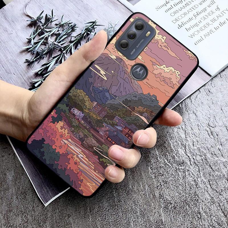 Husă de telefon Anime Scenery Sky Landscape pentru Moto Edge 50 40 Pro Edge 40 30 Ultra Neo Fusion G Power G Stylus G Play E32 E20 E40