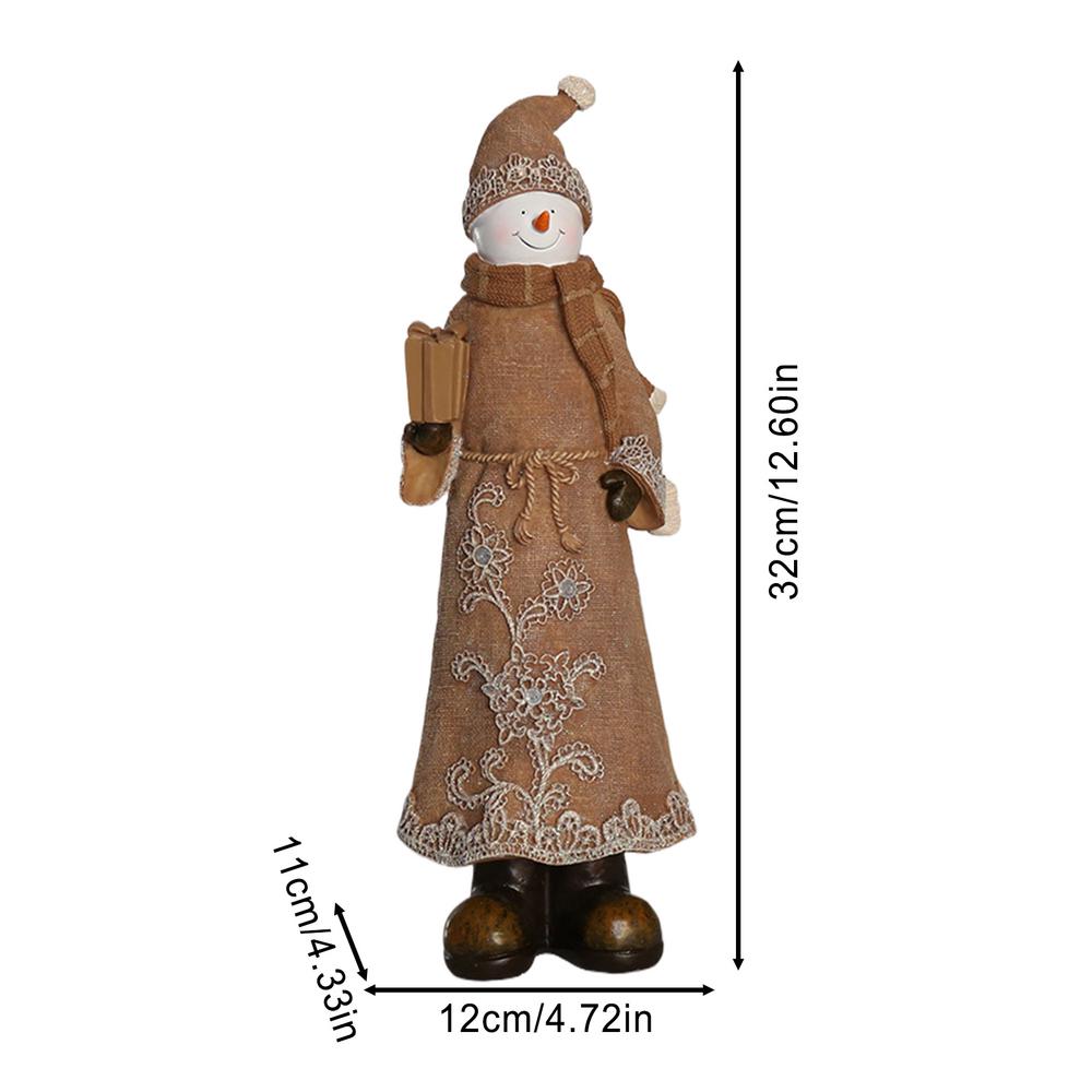Christmas Statue Resin Christmas Statue Table Ornaments 32cm Classic Handmade Imitation Linen Sculpture Realistic Santa Claus