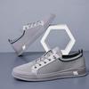 Men's sports and leisure leather shoes summer breathable fly-woven mesh trend fashion lazy shoes