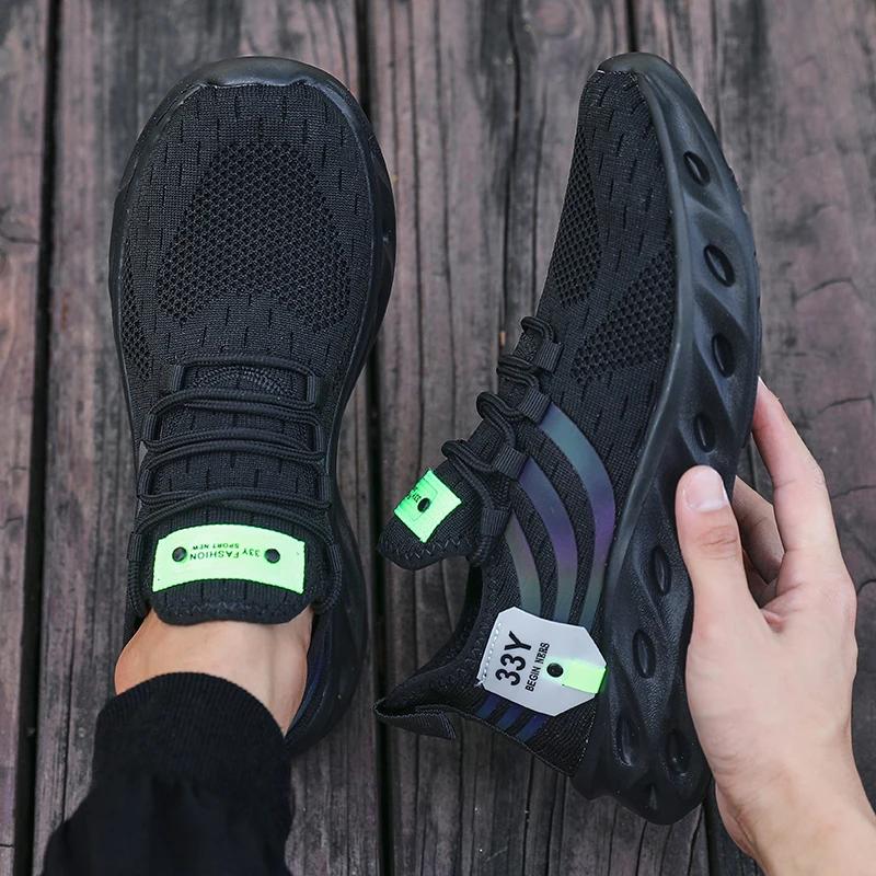 Men'S Summer Breathable Mesh Shoes Lightweight Non Slip Knit Running Sneakers Trendy Aesthetic Focused Jogging Basketball Shoes
