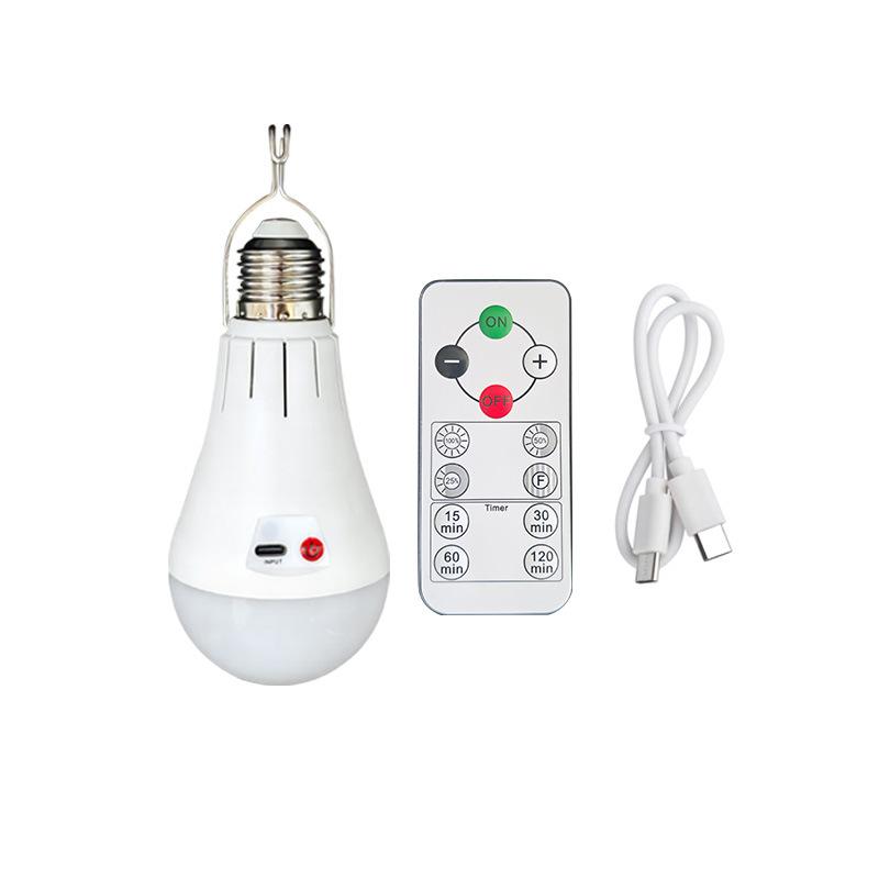 1 Set Lithium Battery Powered E27 Led Bulbs Battery Light Bulb With Hook For Emergency Light Usb Rechargeable Light Bulb