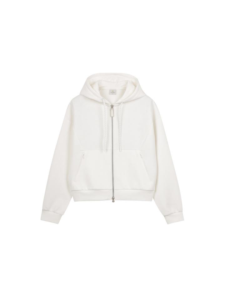 Allaeseuka Women'S Scuba Crop Two-Way Zip-Up Hoodie_Pag2Tc2350