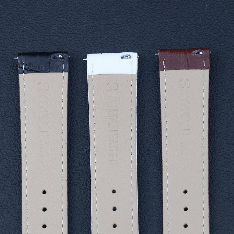 Genuine Leather Bamboo Pattern Watch Strap with Double-Fold Butterfly Buckle, High-End Boxed, Waterproof, Durable, Available In 20mm and 22mm