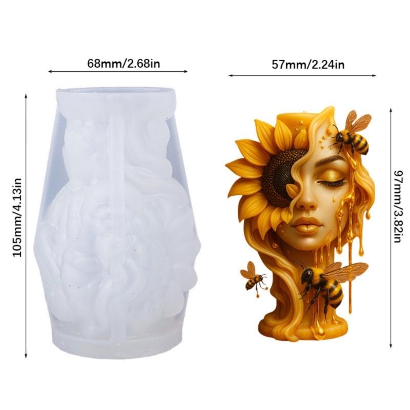Floral Goddess Statue Silicone Candle Molds For Resin Art Handmade Candle Soap Chocolate and Wedding Anniversary Gift