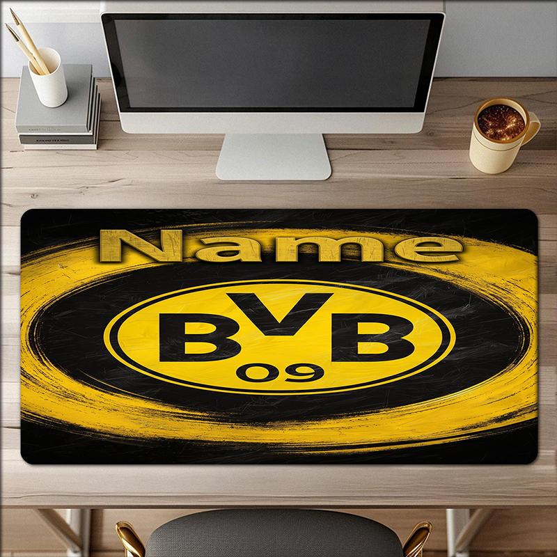 Custom Name Borussia Dortmund Theme Mouse Pad Non Slip Rubber Base Multifunctional Office Home Decor Perfect For Workspace Personalization