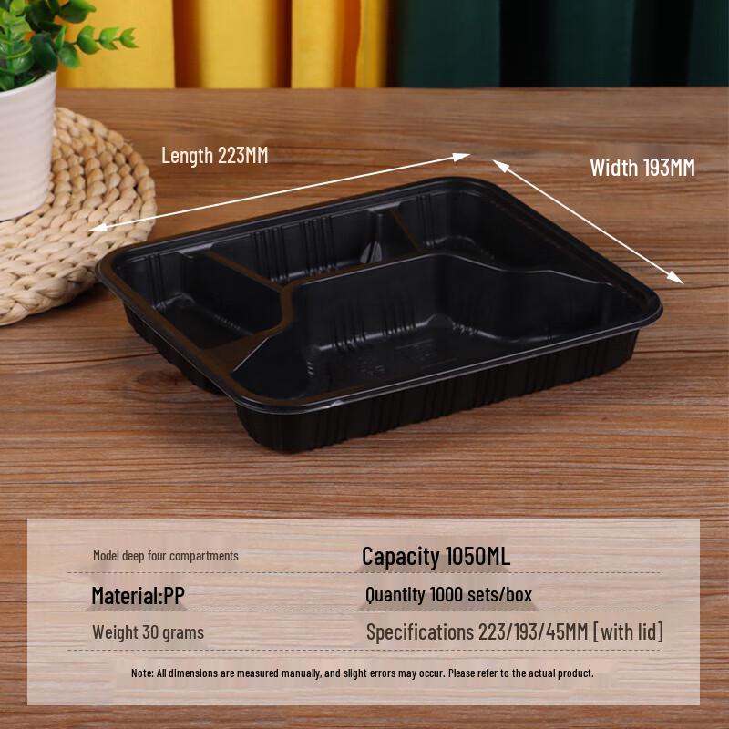 Horned Pansy Divided Disposable Plastic Lunch Boxes