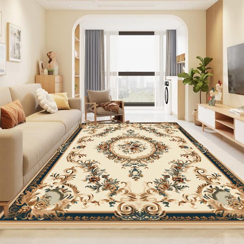 European Style Gorgeous Carpet for Living Room Golden Luxury Area Rug for Bedroom Washable Home hall Decoration Soft Floor Mat