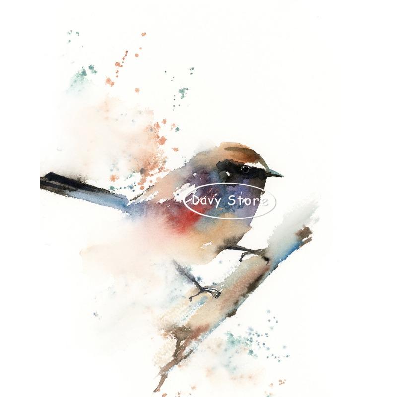 

Акварельные картины с птицами, постеры и принты, холст, живопись, птицы, животные, настенное искусство, картины для комнаты в фермерском стиле, украшение дома 21cm×30cm NoFrame
