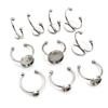 10pcs 4 6 8 10 12mm Thick Stainless Steel Adjustable Ring Settings Blank Base,Fit 4-12mm Glass Cabochons Buttons