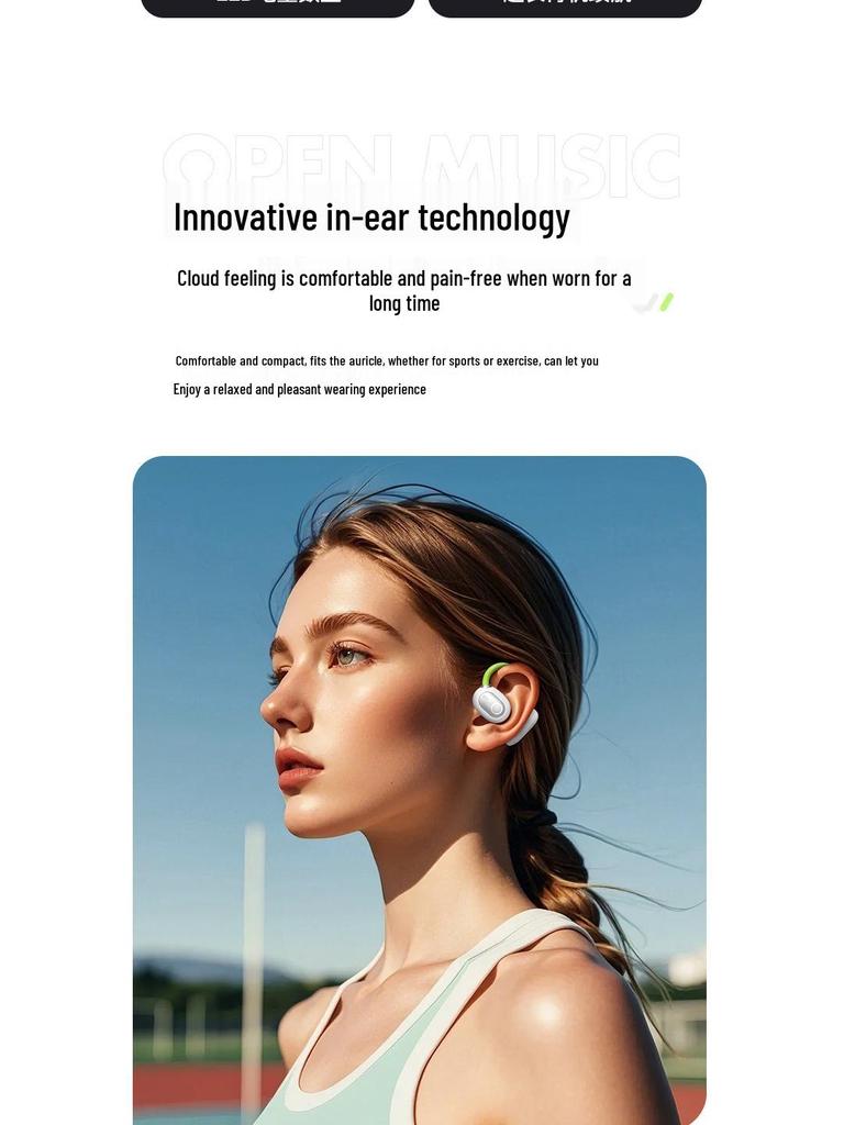 M80 True Wireless Bluetooth Earbuds - Ultra-Long Battery, Noise Cancelling, Sport Ear-Hook Design