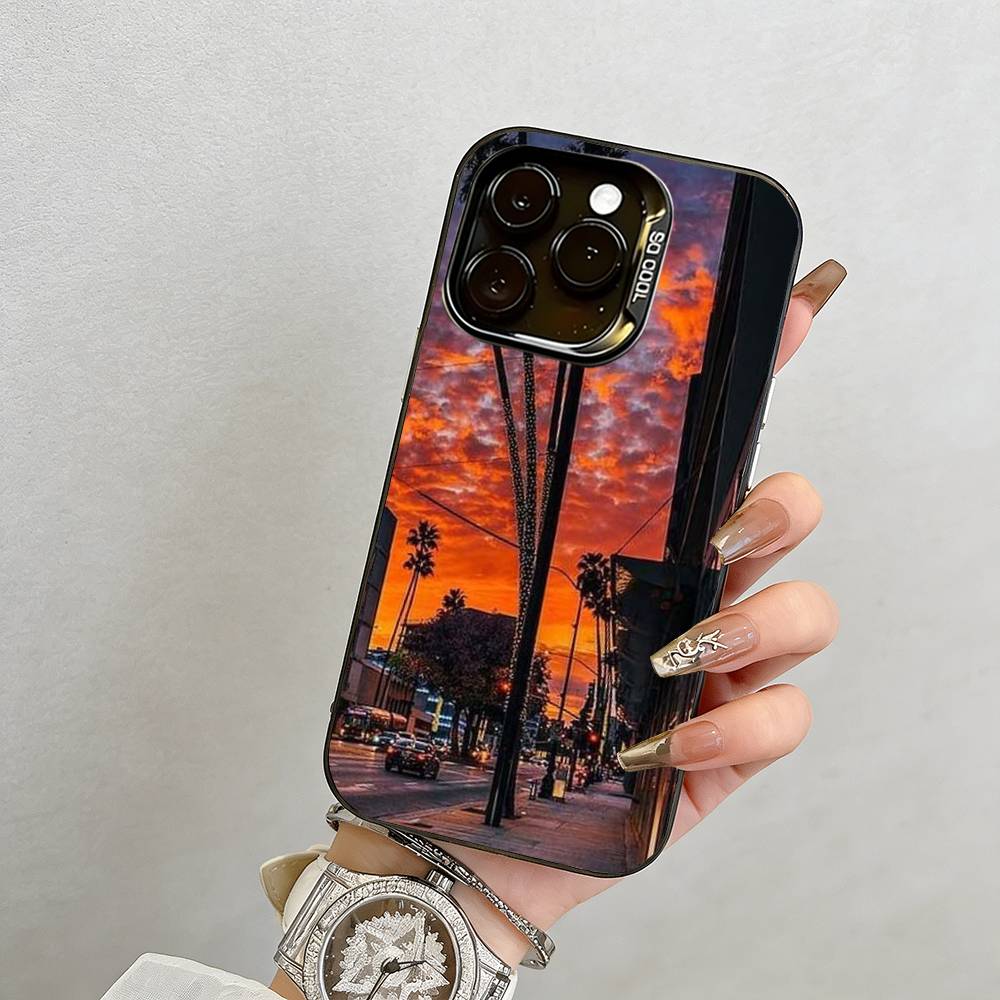 Travel Los Angeles California  Phone Case For iPhone 17,16,15,14,13,12,11 Plus,Pro Max,XS,Colorful Silver Phone case Funda Cover