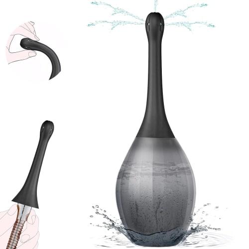 Ninonly Enema Pump, Multi-Purpose Irrigator, 300ml Large Capacity, Backflow Prevention, Manual Press Operation, Flexible Nozzle, Attaches to Shower Pi