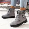 Women's Winter Outdoor Snow Boots Lace Up Thick Plush Lined Insulated Anti-Slip Waterproof Athletic Ankle Booties