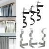 3Pcs/Set Curtain Rod Brackets No Drill Curtain Rod Holders with Center Support Heavy-Duty Brackets Fit 2 Sizes of Curtain Rods for Blackout Curtains