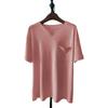 Mens Casual Solid V Neck Short Sleeve T Shirt With Pocket
