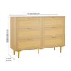 SucceBuy Rattan Dresser for Bedroom Natural Rattan Chest of Drawer with Metal Handle Modern Wood Clothing Organizer & Storage