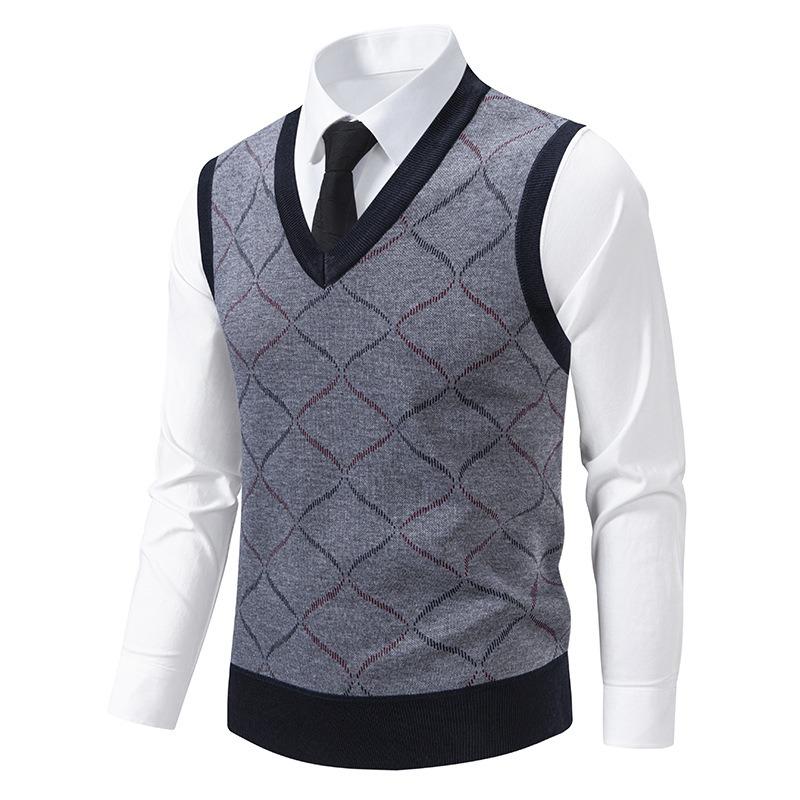 Men S Fleece Lined Loose Fit Pullover Knit Sleeveless Vest
