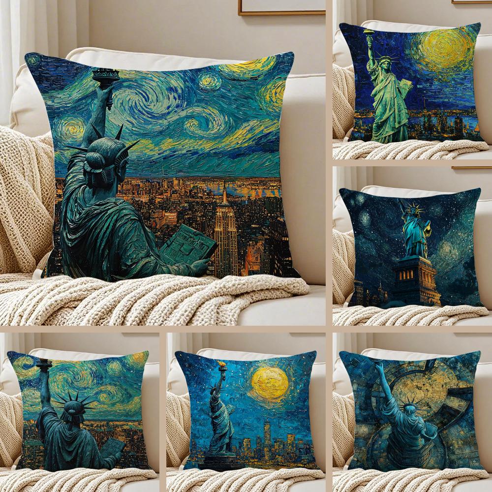 Anime GGoddess of LLiberty Cushion Cover Pillowcase Antidustmite living Room Sofa Decor Cushion Room
