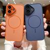 Sihuan Ke Magnetic Wireless Charging Matte Texture Case for iPhone 17 Pro Max - Dual-tone Orange