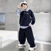 Boys' Autumn Lapel POLO Shirt Harem Pants Suit, Big Children's Korean Version of The Loose Sports Two-piece Suit
