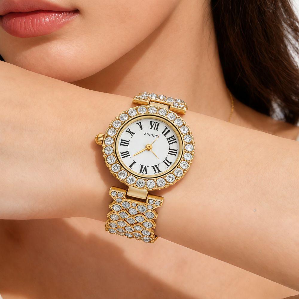 Verstellbares Diamantarmbanduhr Kristallbesetztes Quarzarmbanduhr Uhren für Damen Geburtstagsgeschenk