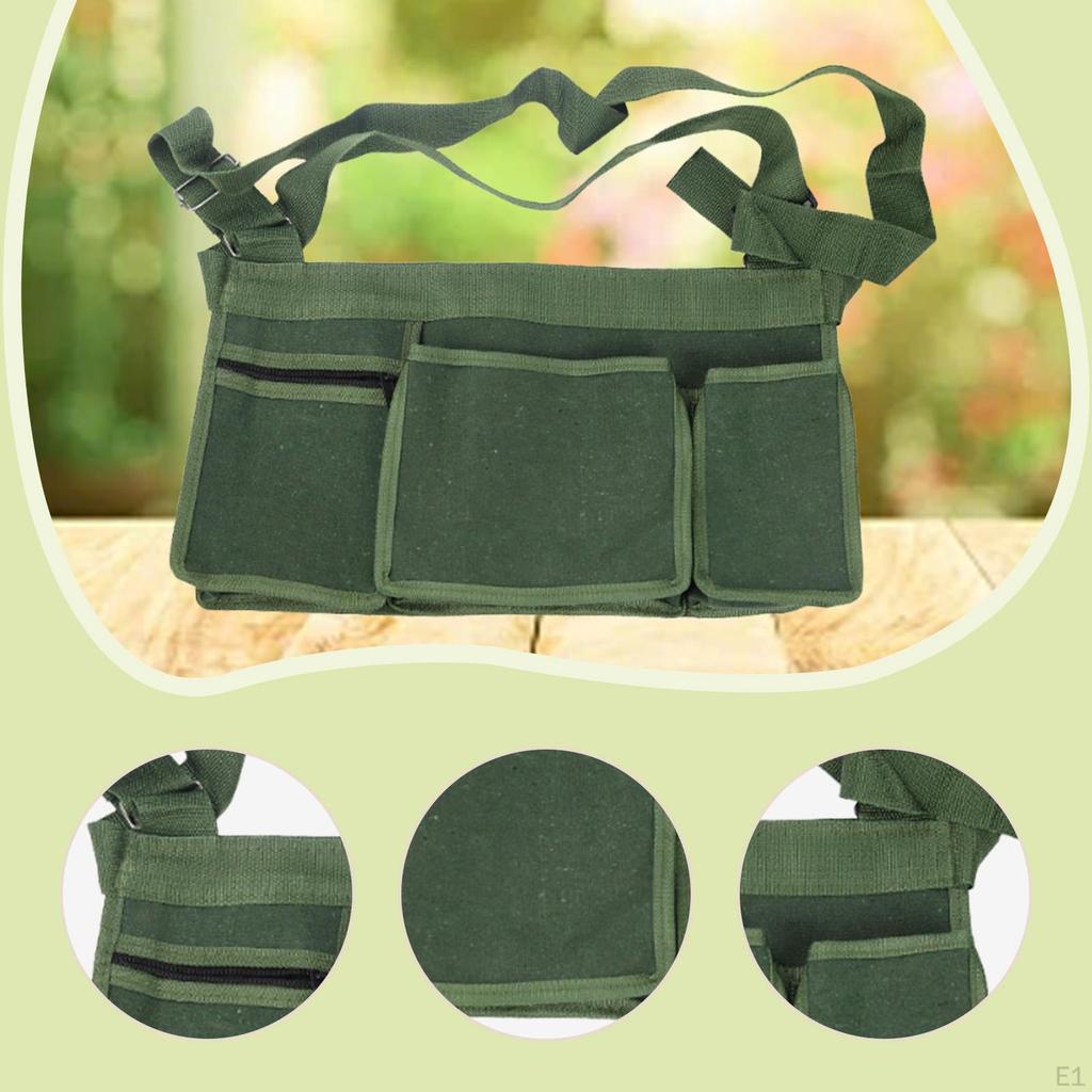 Gardening Tool Belt Garden Waist Apron Storage Bag Multipurpose Open Top Pouch Canvas