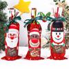 Festive Cartoon Wine Bottle Covers for Christmas Table Decor
