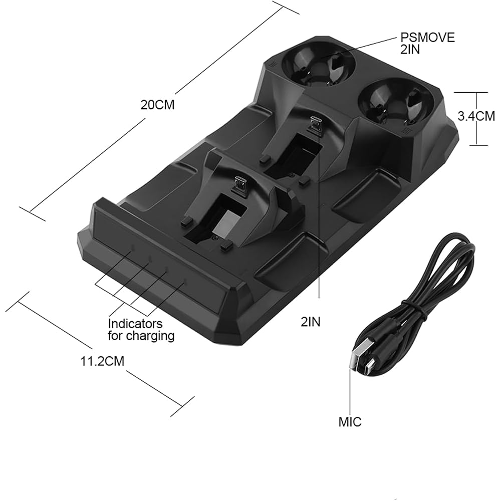 4-in-1 Fast Charging Dock Station Stand for PS Move/Controller