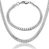 Bracelets et colliers Chaîne Serpent 6mm en Acier Inoxydable Couleur Or Argenté Pour Femmes Hommes Mode Fête Mariage Parures Bijoux Cadeaux