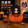 3D-gedruckter Halloween-Sensenmann Süßigkeitenschale Kürbis Snackhalter Partydekoration Orange