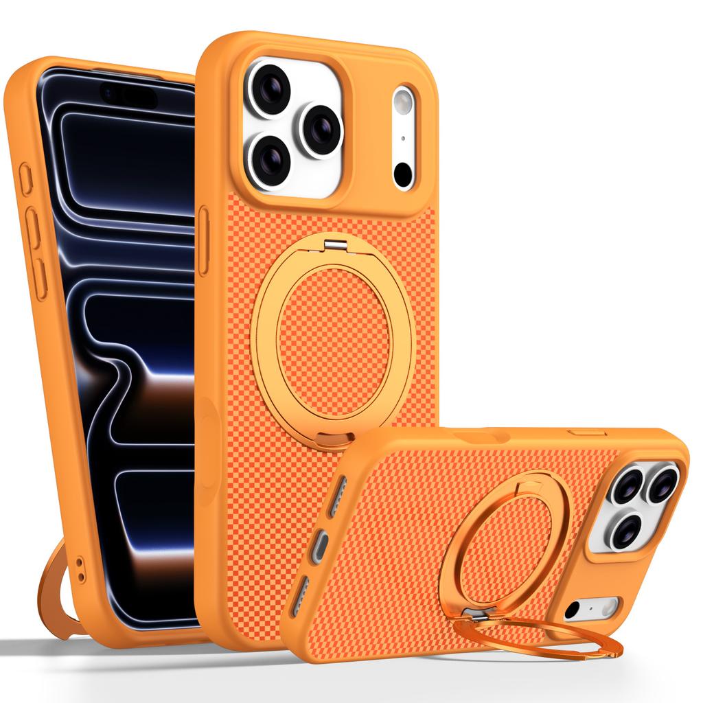 Applicable To iPhone18ProMax Polar Carbon Magnetic Bracket Mobile Phone Case Apple 17Pro Magnetic 16 Protective Case