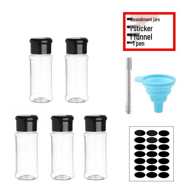 

BBQ Flavor Enhancer: Spice Storage Jar Set with Plastic Sprinkler and Salt Container.