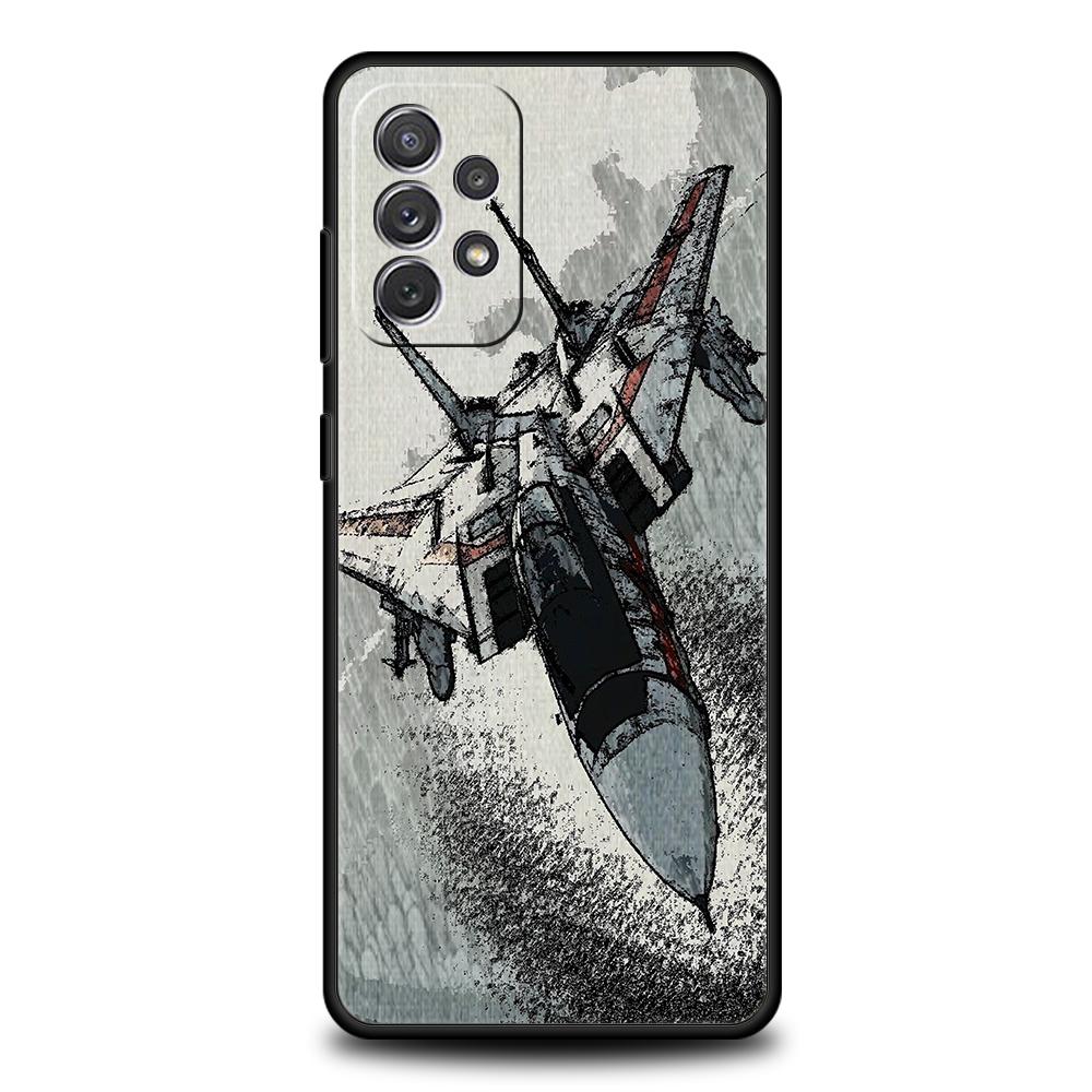 

Phone Case for Samsung Galaxy A55 A53 A52 A52S A51 A41 A35 A32 A25 A23 A15 A13 A71 A72 5G Soft TPU Shell Fighter Plane Funda Bag Samsung A52 5G